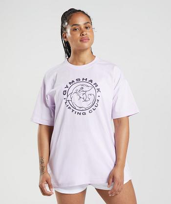 Dámské T Shirts Gymshark Legacy Oversized Fialové | CZ 3297WNB